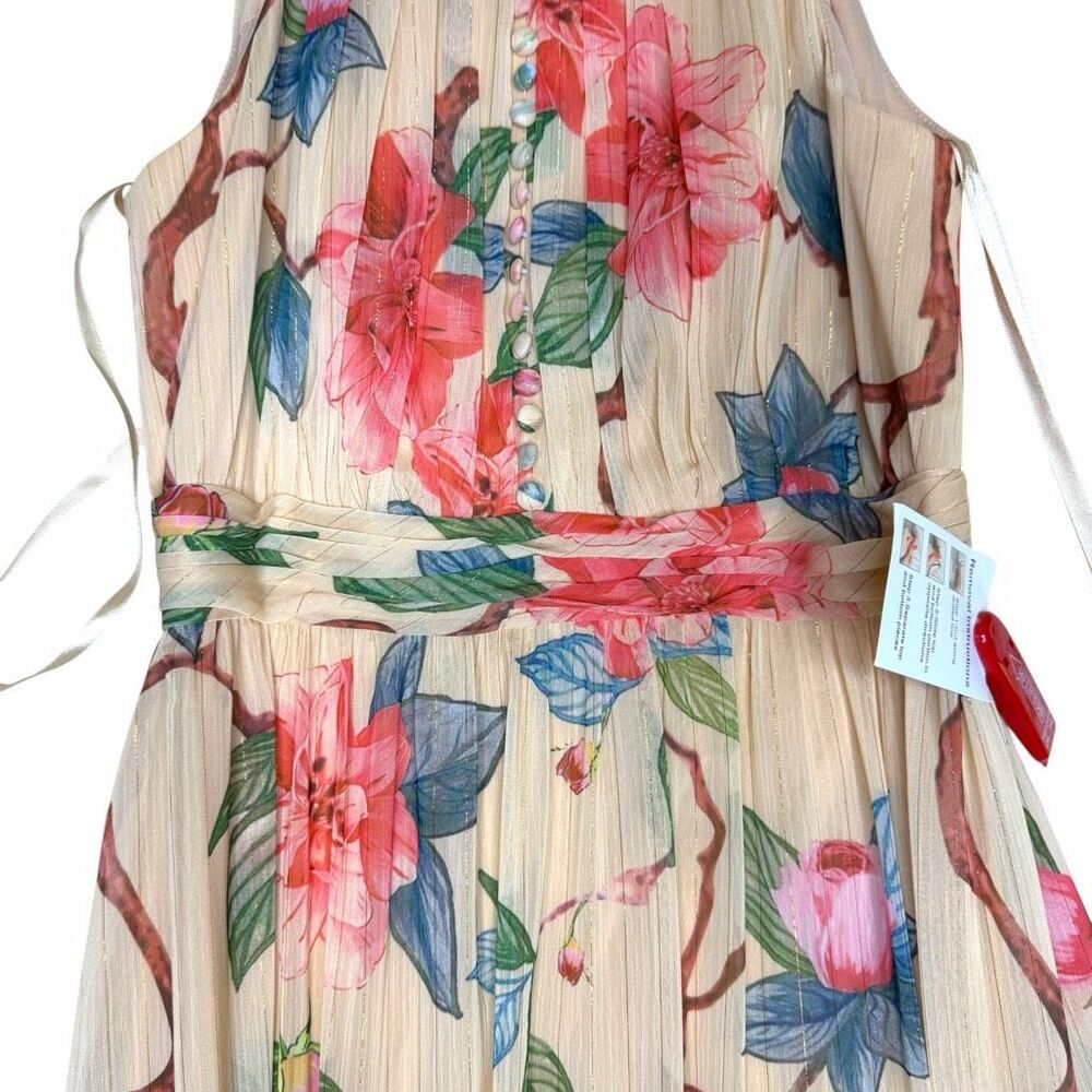 NEW Mac Duggal Ieena 70203 Floral Halter Maxi Gown Size 2 - Picture 5 of 14